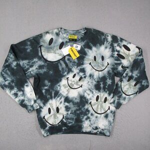 Market x Smiley Sweatshirt Mens Medium Tie Dye Fleece Pullover Long Sleeve NWT